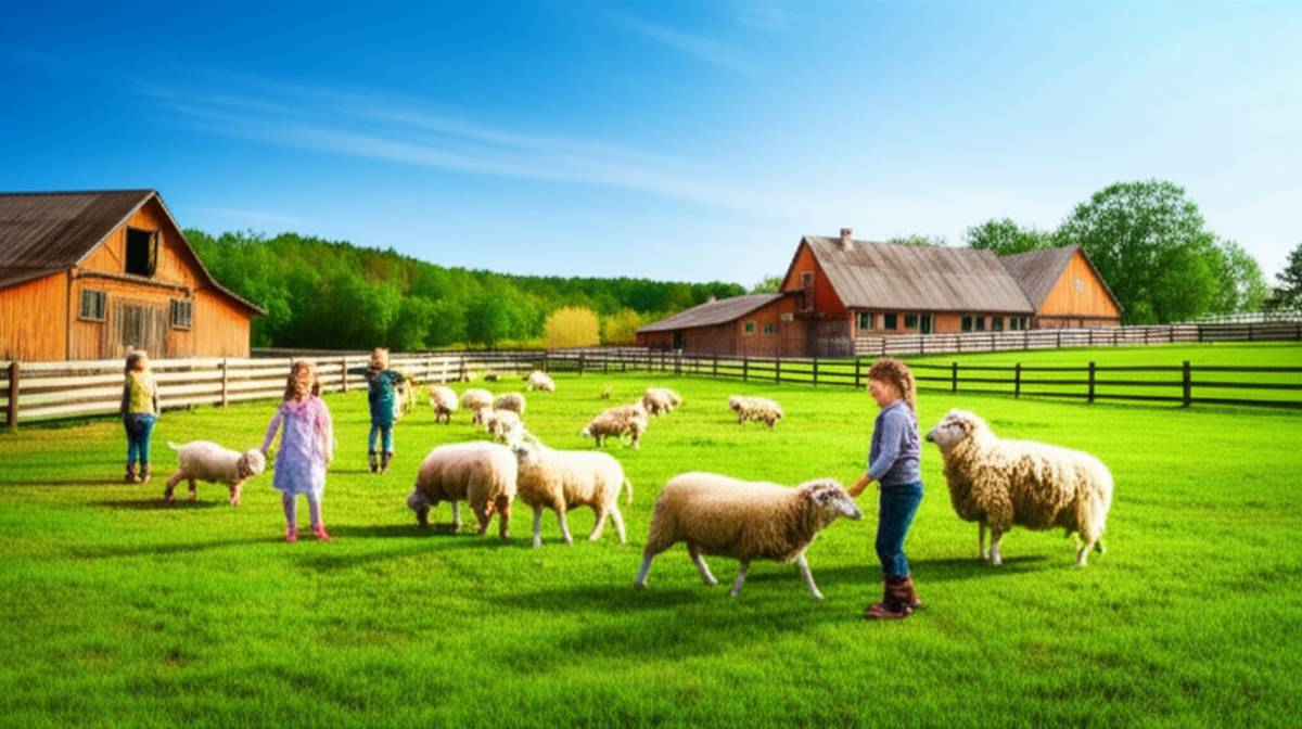محوطه بازی در مزرعه پرورش گوسفند: تجربه ای شاد برای کودکان