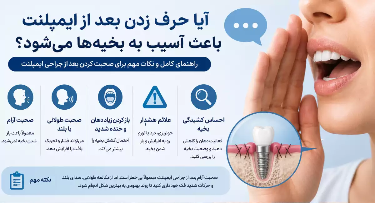 حرف زدن بعد از ایمپلنت دندان؛ زمان مناسب و نکات مهم بعد از جراحی